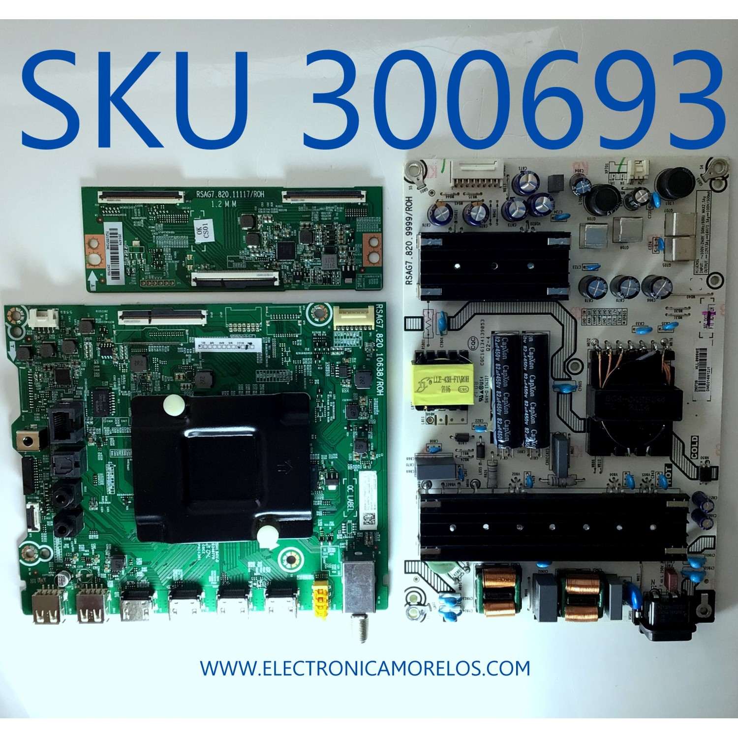 KIT DE TARJETAS PARA TV HISENSE / MAIN 282836 / RSAG7.820.10638/ROH / 65A53FUA(0003) / 282837 / FUENTE 290739 / RSAG7.820.9999/ROH / T-CON 291479 / RSAG7.820.11117/ROH / 293768 / DISPLAY HV650QUB-F70 / PANEL HD650Y1U72-T0L2 / MODELO 65A6G 65A53FUA